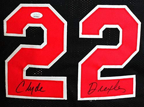 Clyde Drexler Autographed Black TB Pro Style Jersey- JSA W - Image 3