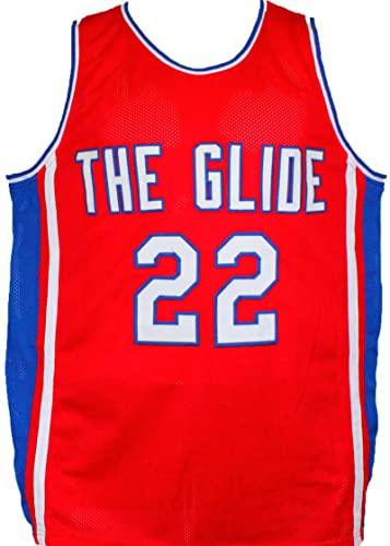 Clyde Drexler Autographed Red College Style Jersey- JSA Witnessed Black - Image 2