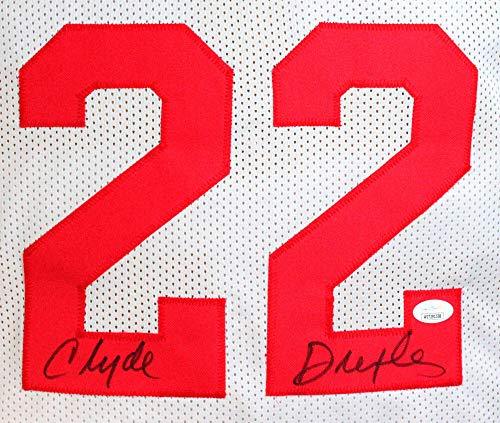 Clyde Drexler Autographed White TB Pro Style Jersey- JSA W - Image 3