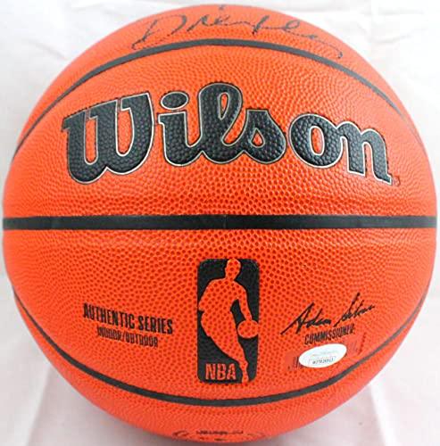 Clyde Drexler Autographed Wilson NBA Basketball - JSA Witnessed Black - Image 2