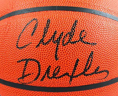 Clyde Drexler Autographed Wilson NBA Basketball - JSA Witnessed Black - Image 3
