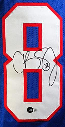 Cole Beasley Autographed Blue College Style Jersey- Beckett W Black - Image 3