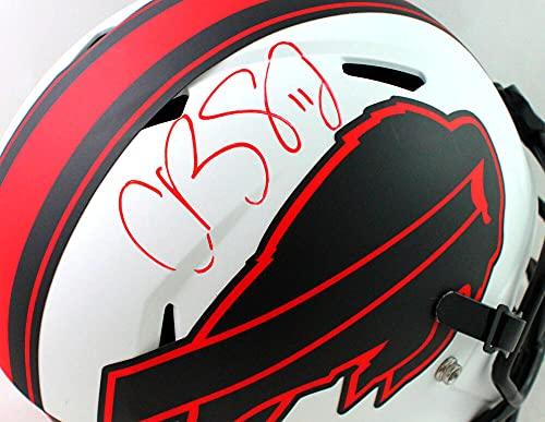Cole Beasley Autographed Buffalo Bills Lunar Speed F/S Helmet- Beckett W Red - Image 5