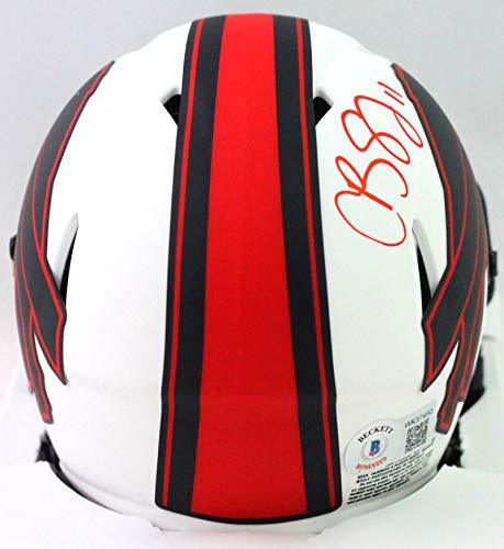 Cole Beasley Autographed Buffalo Bills Lunar Speed Mini Helmet- Beckett W Red - Image 2
