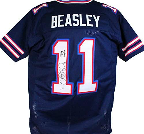 Cole Beasley Autographed Dk. Blue Pro Style Jersey w/Bills Mafia-Beckett W Hologram Black