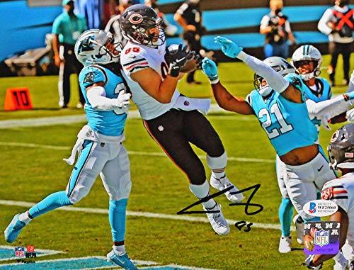 Cole Kmet Autographed Chicago Bears 8x10 FP TD Catch Photo - Beckett W Auth Black