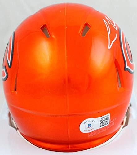 Cole Kmet Autographed Chicago Bears Flash Speed Mini Helmet-Beckett W Hologram White - Image 2
