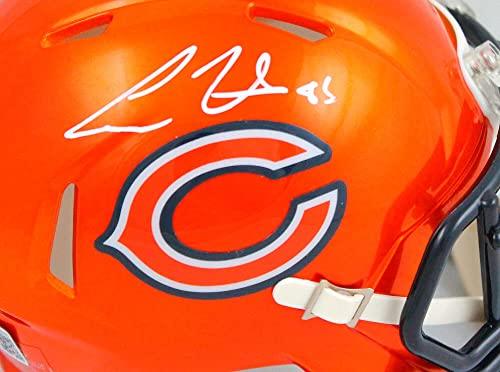 Cole Kmet Autographed Chicago Bears Flash Speed Mini Helmet-Beckett W Hologram White - Image 3