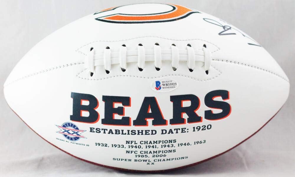 Cole Kmet Autographed Chicago Bears Logo Football - Beckett W Auth *Black - Image 2