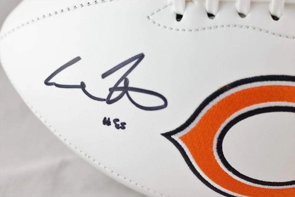 Cole Kmet Autographed Chicago Bears Logo Football - Beckett W Auth *Black - Image 3