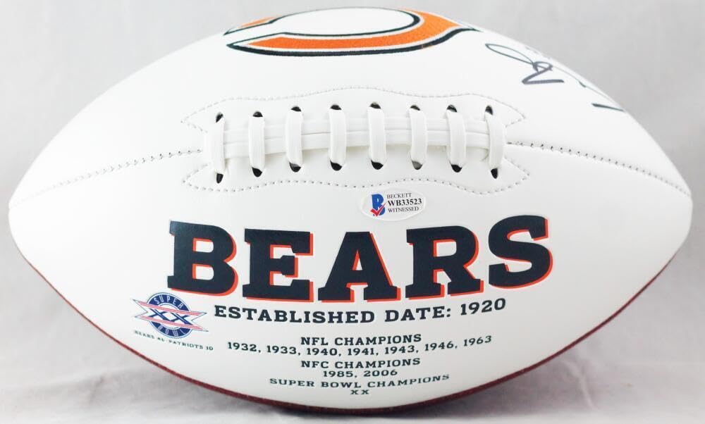 Cole Kmet Autographed Chicago Bears Logo Football - Beckett W Auth *Black - Image 6