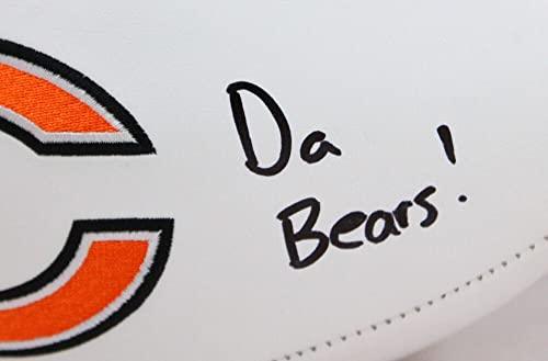 Cole Kmet Autographed Chicago Bears Logo Football w/Da Bears-Beckett W Hologram Black - Image 3