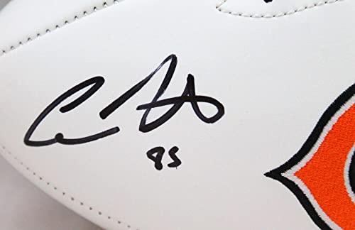 Cole Kmet Autographed Chicago Bears Logo Football w/Da Bears-Beckett W Hologram Black - Image 4