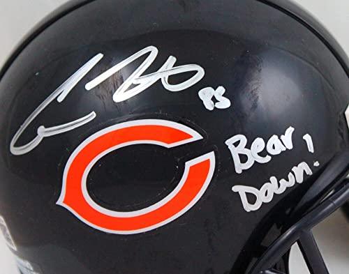 Cole Kmet Autographed Chicago Bears Mini Helmet w/Bear Down-Beckett W Hologram Silver - Image 3