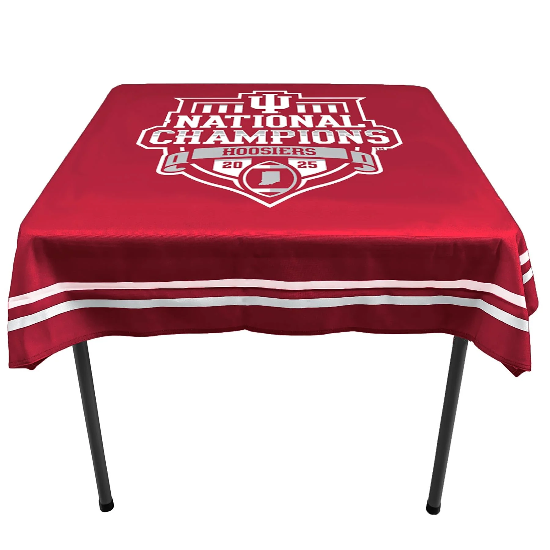 College Flags & Banners Co. Indiana Hoosiers National Champions 2025 Logo Tablecloth or Table Overlay - Image 3