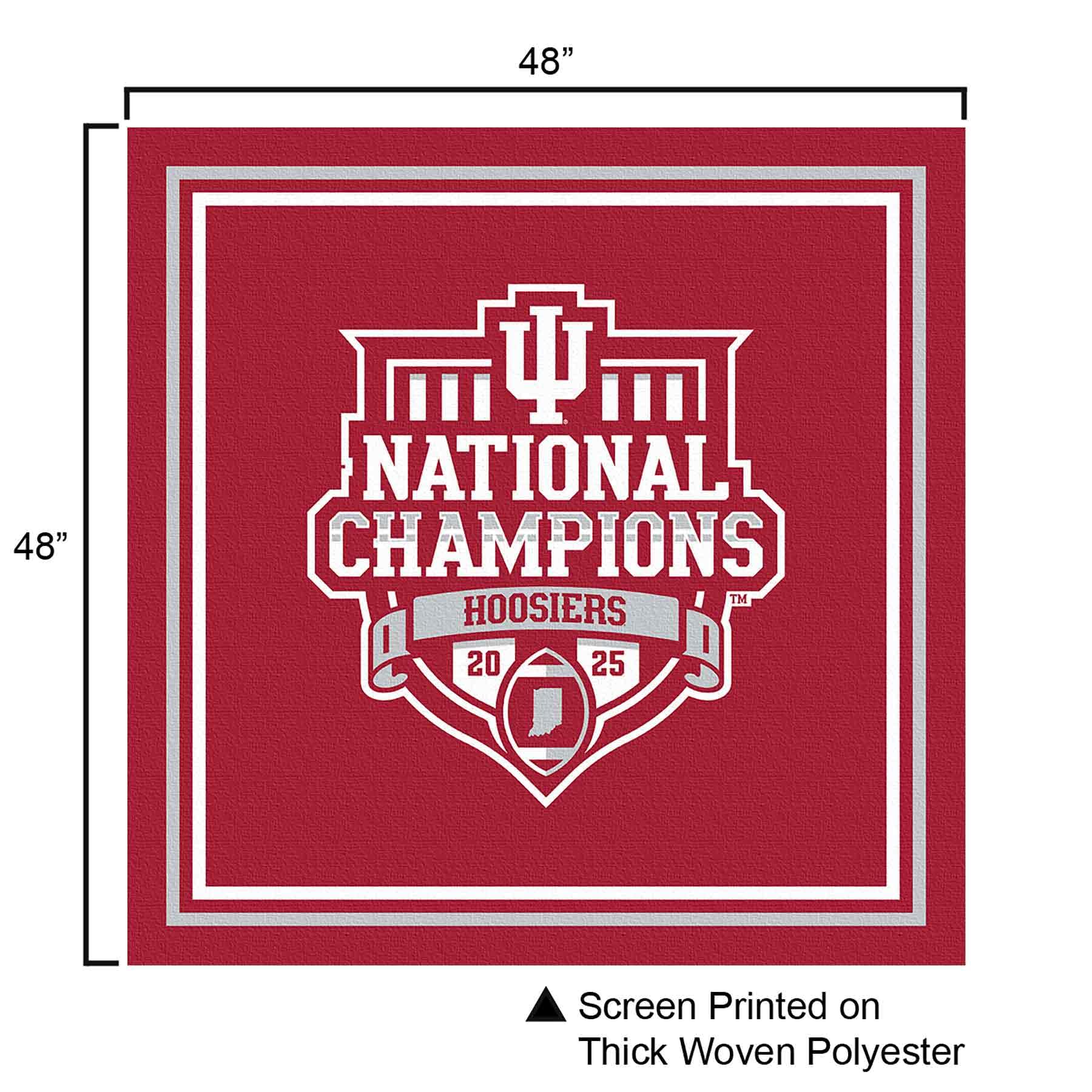 College Flags & Banners Co. Indiana Hoosiers National Champions 2025 Logo Tablecloth or Table Overlay - Image 4