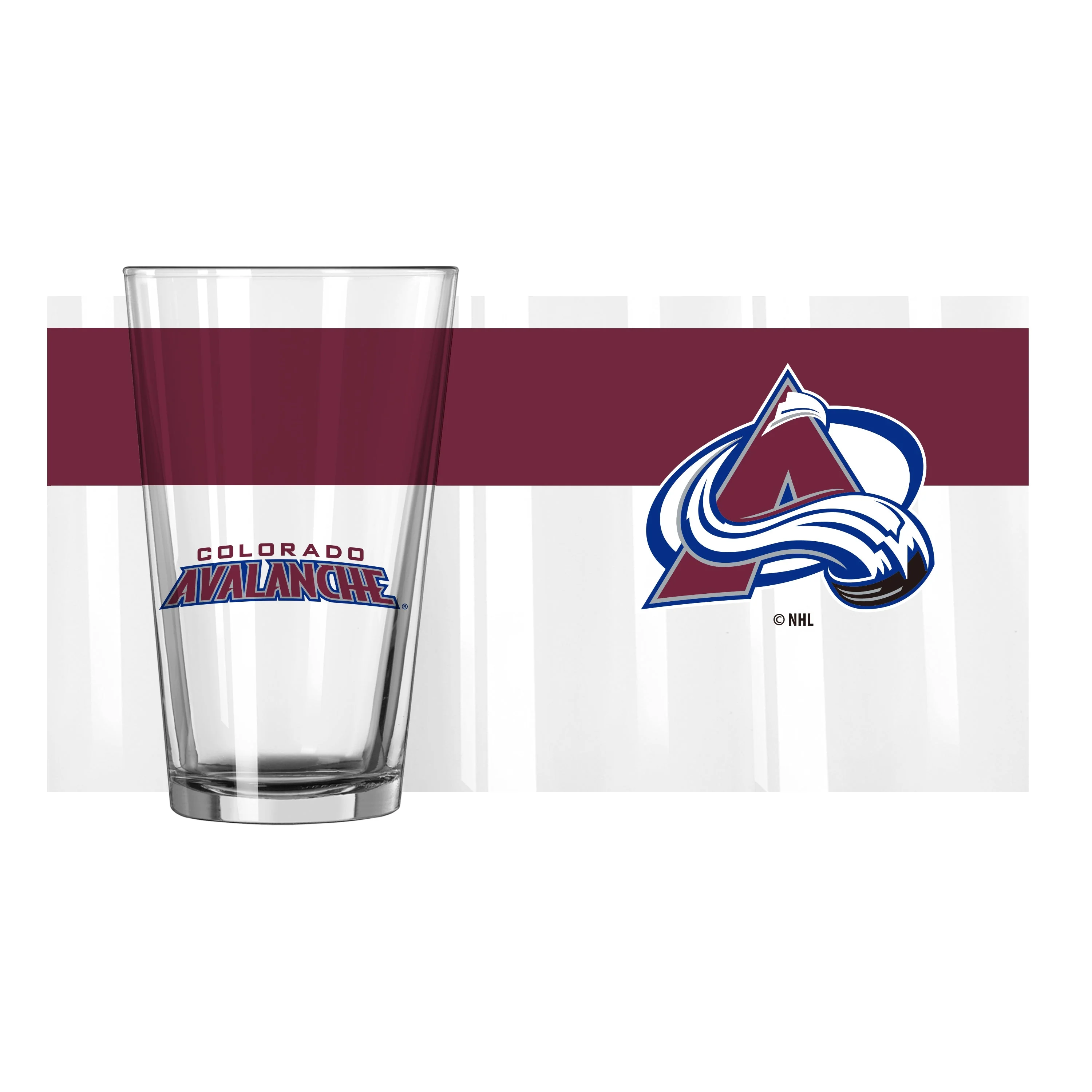 Colorado Avalanche 16oz Colorblock Pint Glass - Image 2