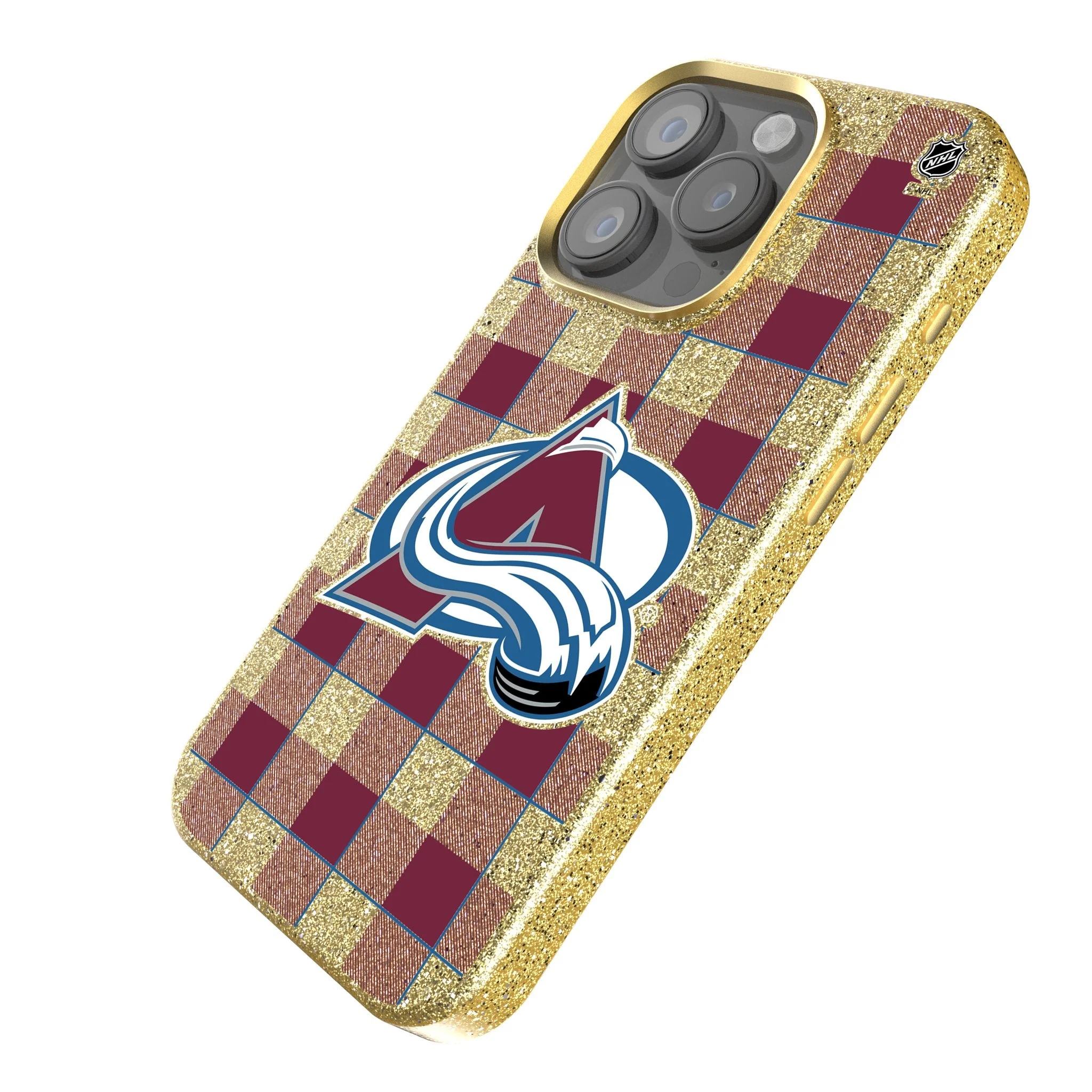 Colorado Avalanche Plaid Bling Phone Case - Image 2