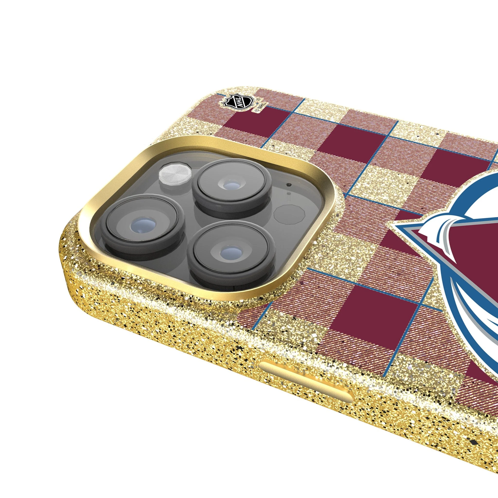 Colorado Avalanche Plaid Bling Phone Case - Image 4