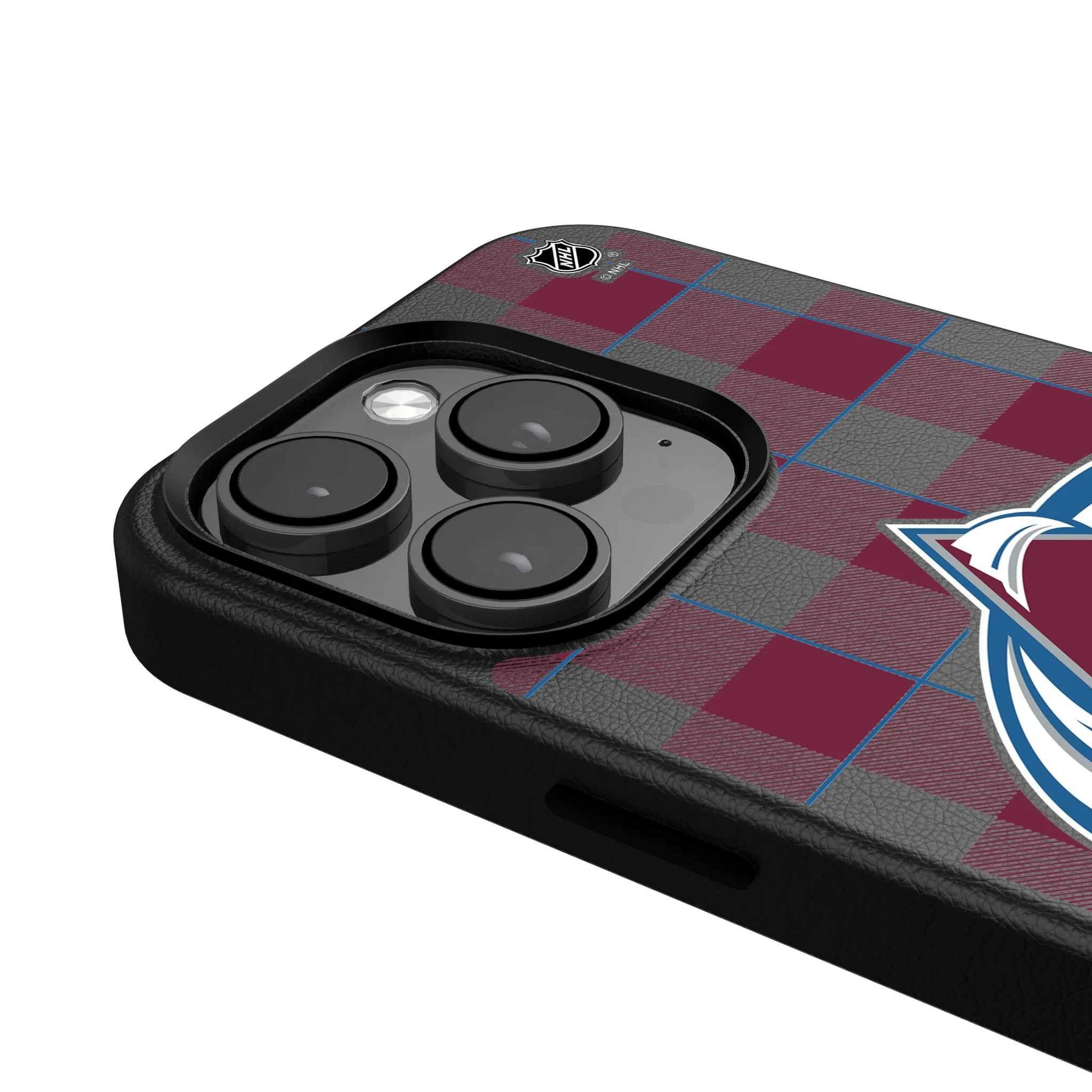 Colorado Avalanche Plaid MagSafe Compatible Phone Case for Apple iPhone - Image 4