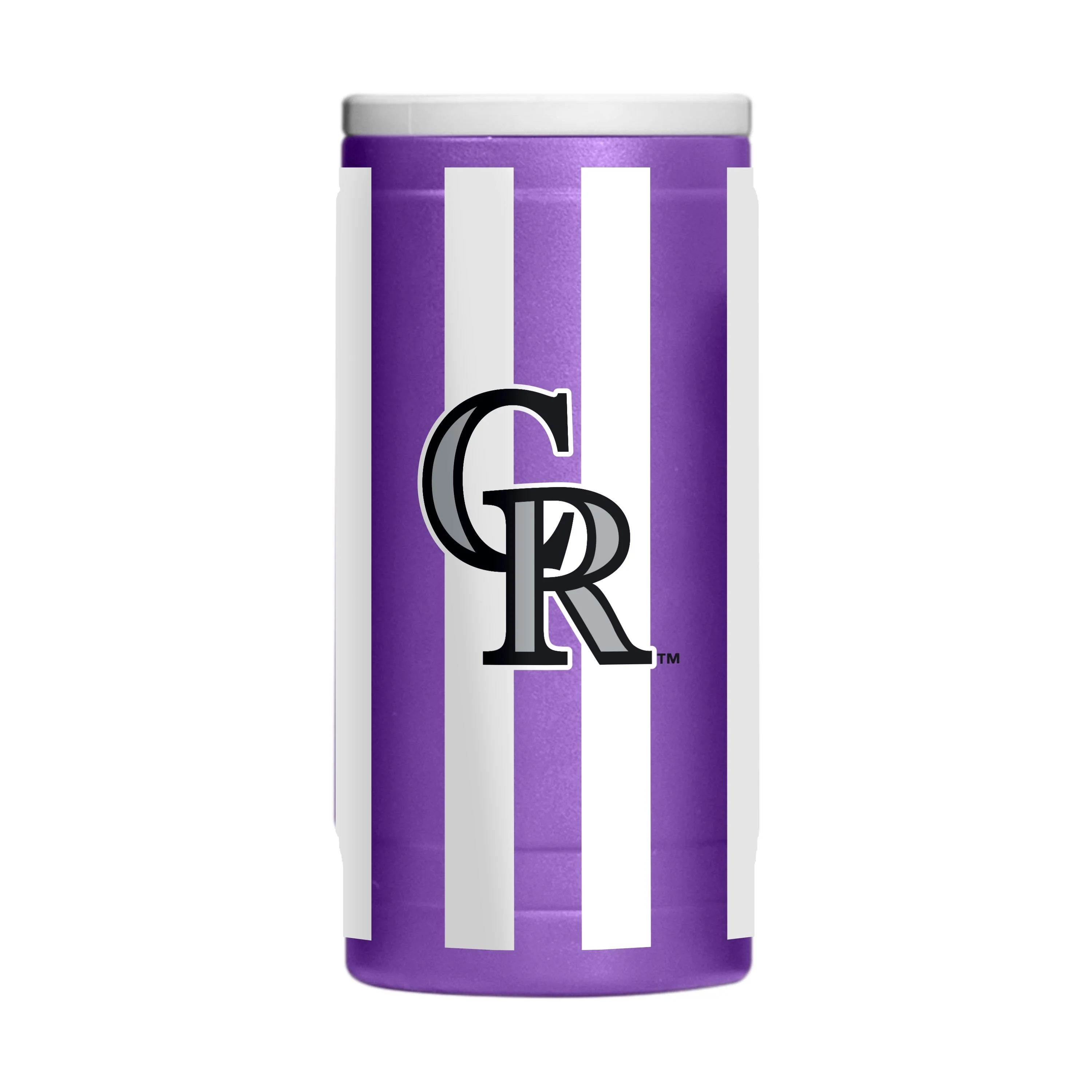 Colorado Rockies 12oz Striped Powdercoat SlimCan Coolie - Image 2