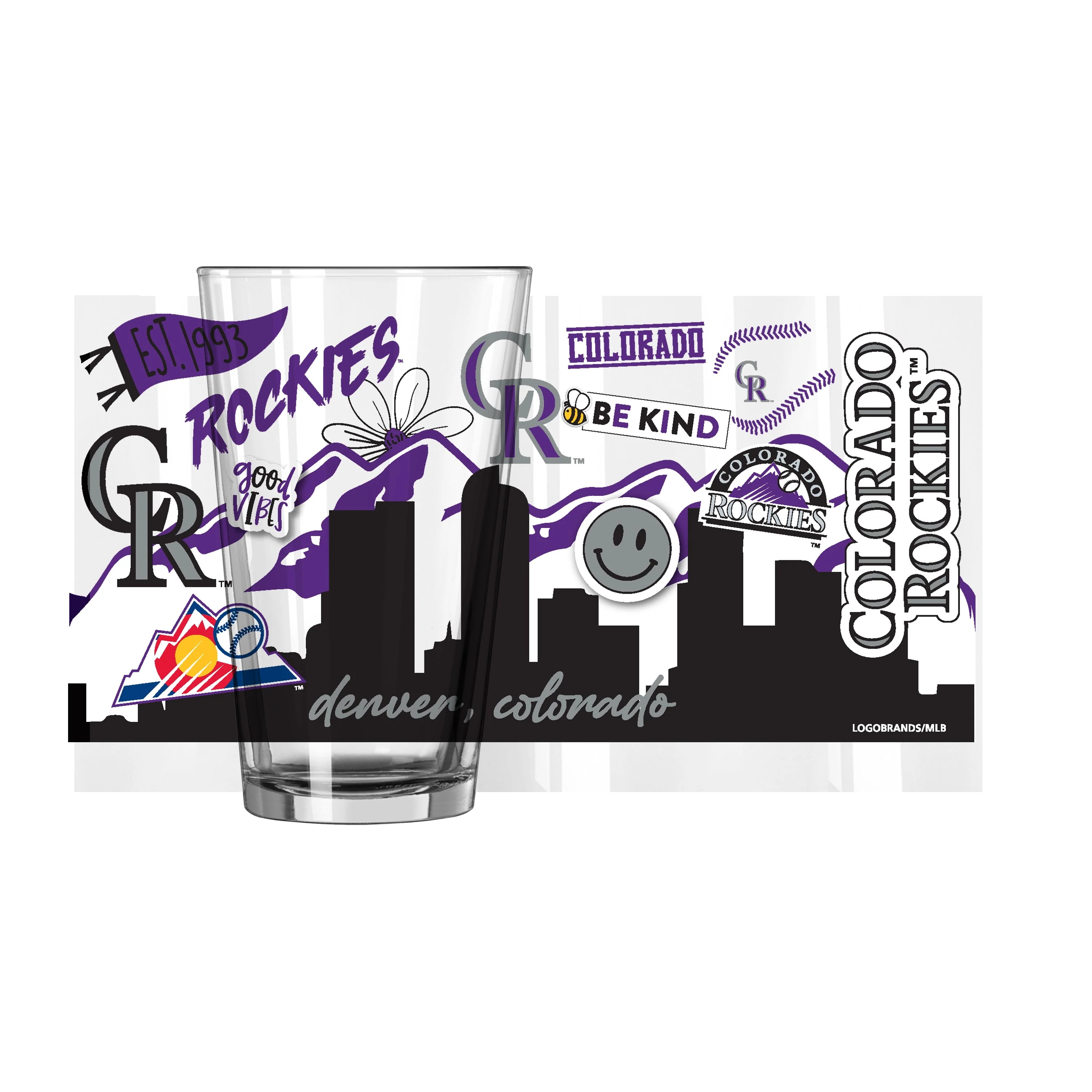 Colorado Rockies 16oz Native Pint Glass - Image 2