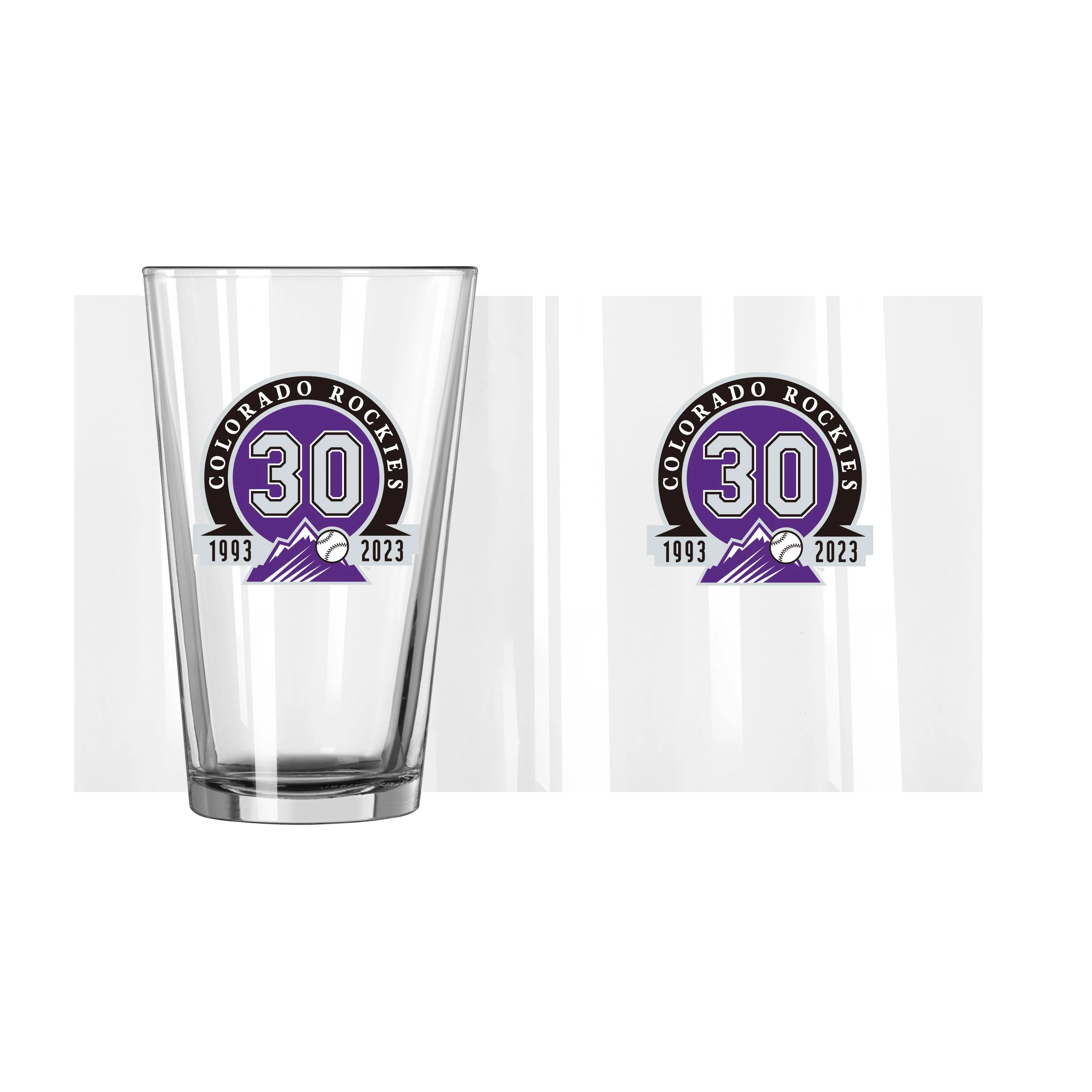 Colorado Rockies 30th Anniversary 16oz Pint Glass - Image 2