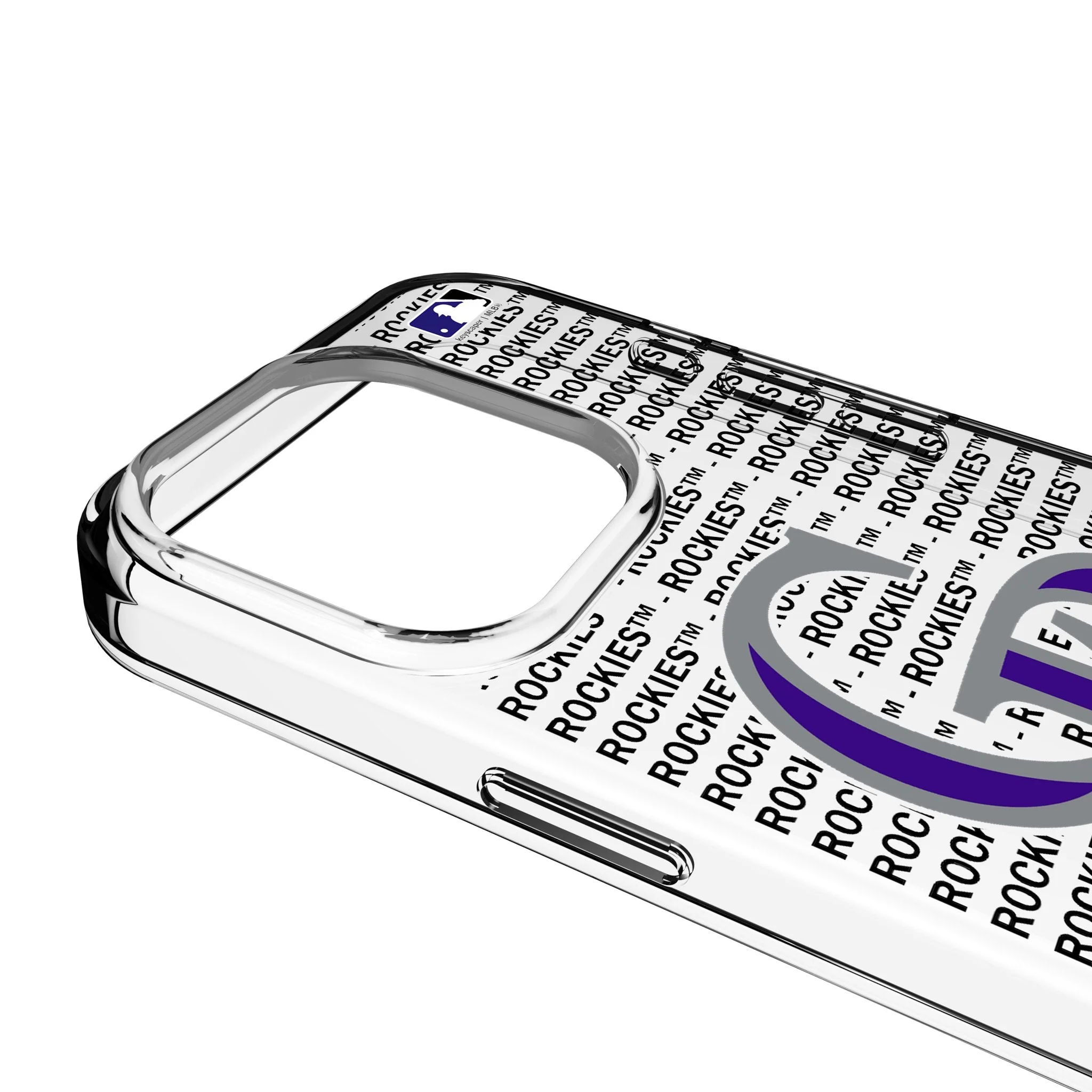 Colorado Rockies Text Backdrop Clear Phone Case for Apple iPhone - Image 3
