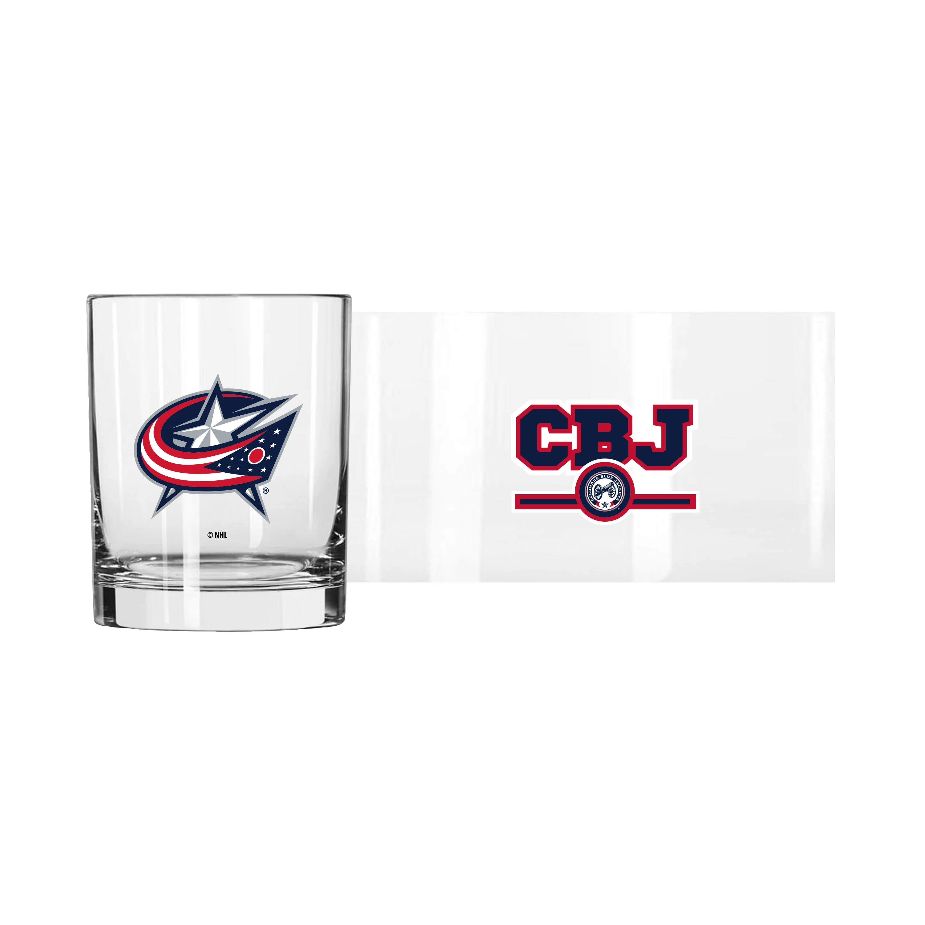 Columbus Blue Jackets 14oz Letterman Rocks Glass - Image 2