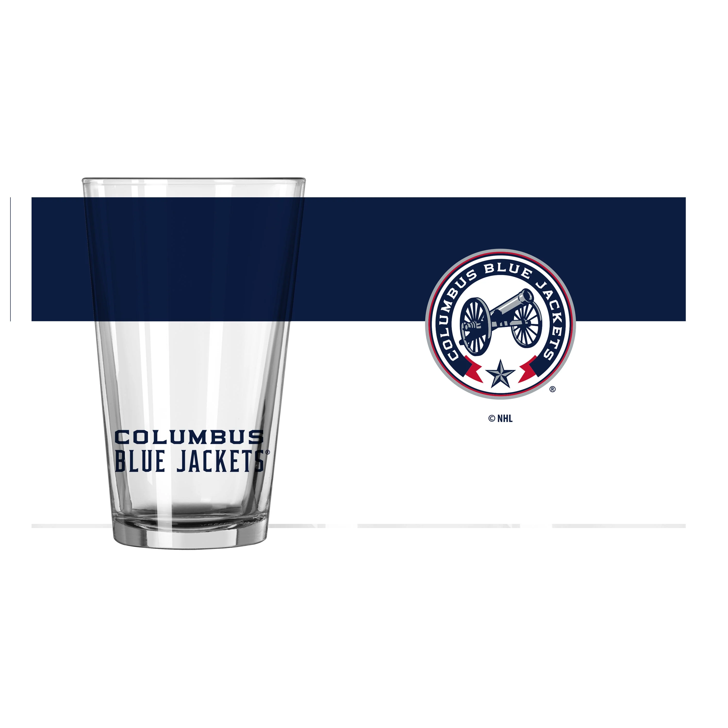 Columbus Blue Jackets 16oz Secondary Colorblock Pint Glass - Image 2