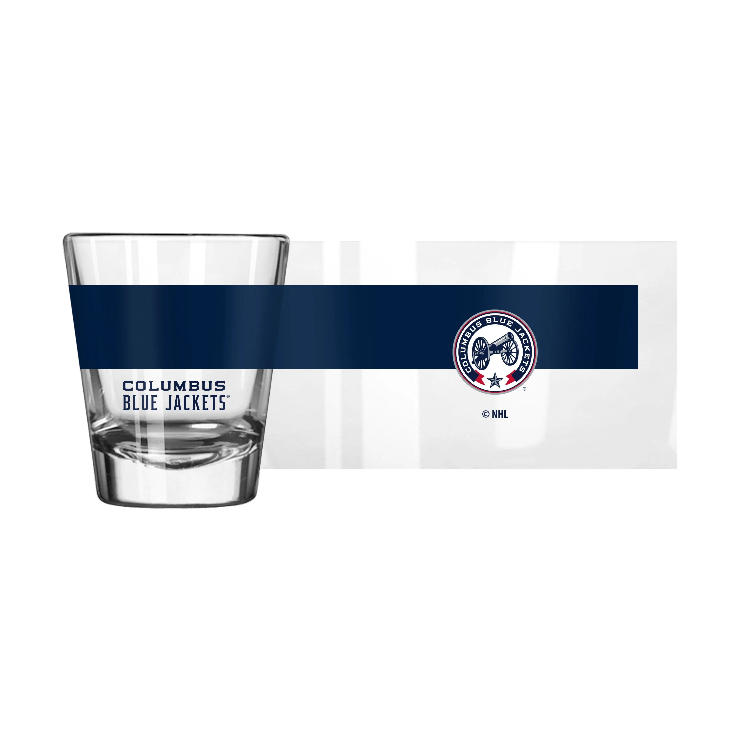 Columbus Blue Jackets 2oz Alternate Colorblock Shot Glass - Image 2
