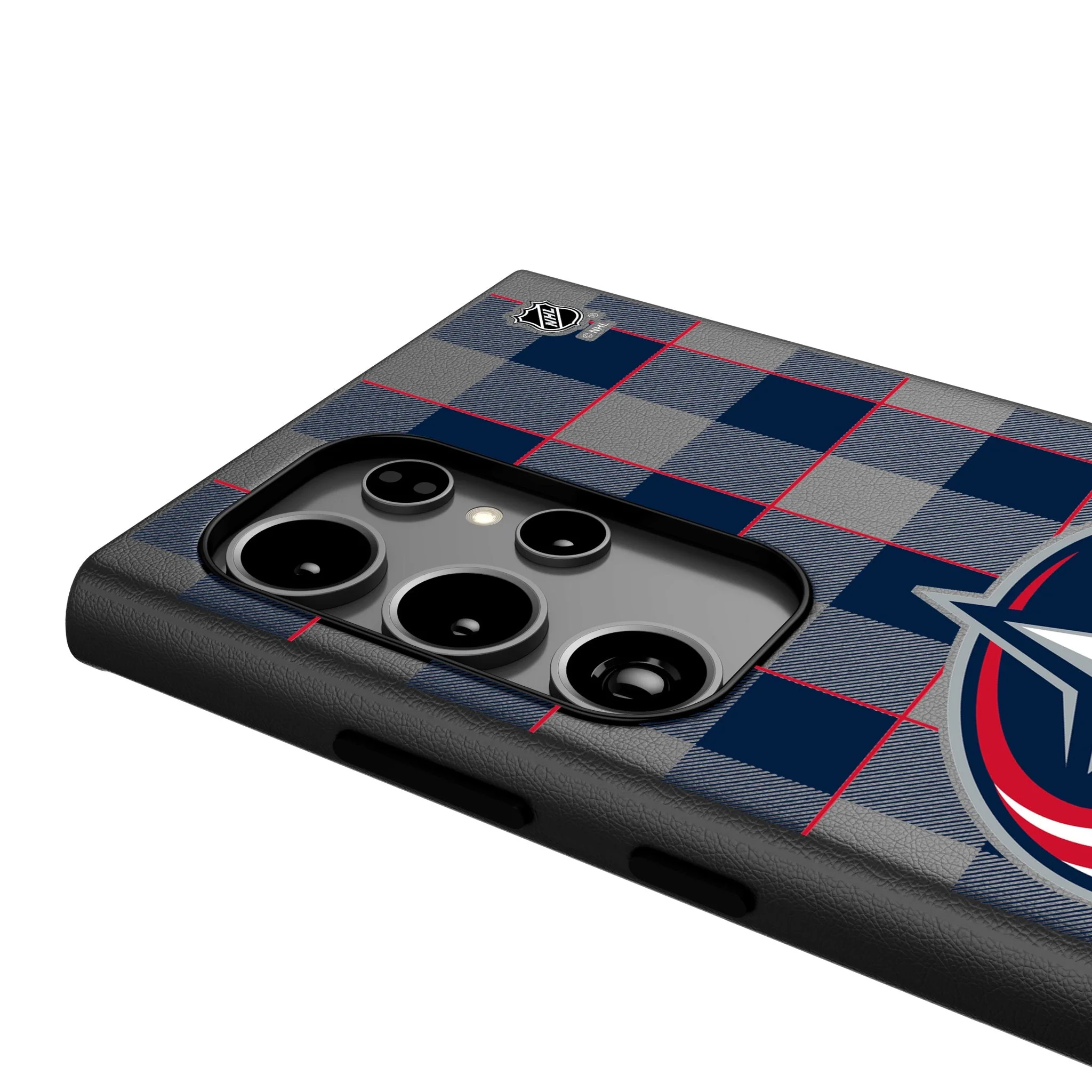 Columbus Blue Jackets Plaid MagSafe Compatible Phone Case for Samsung Galaxy - Image 4