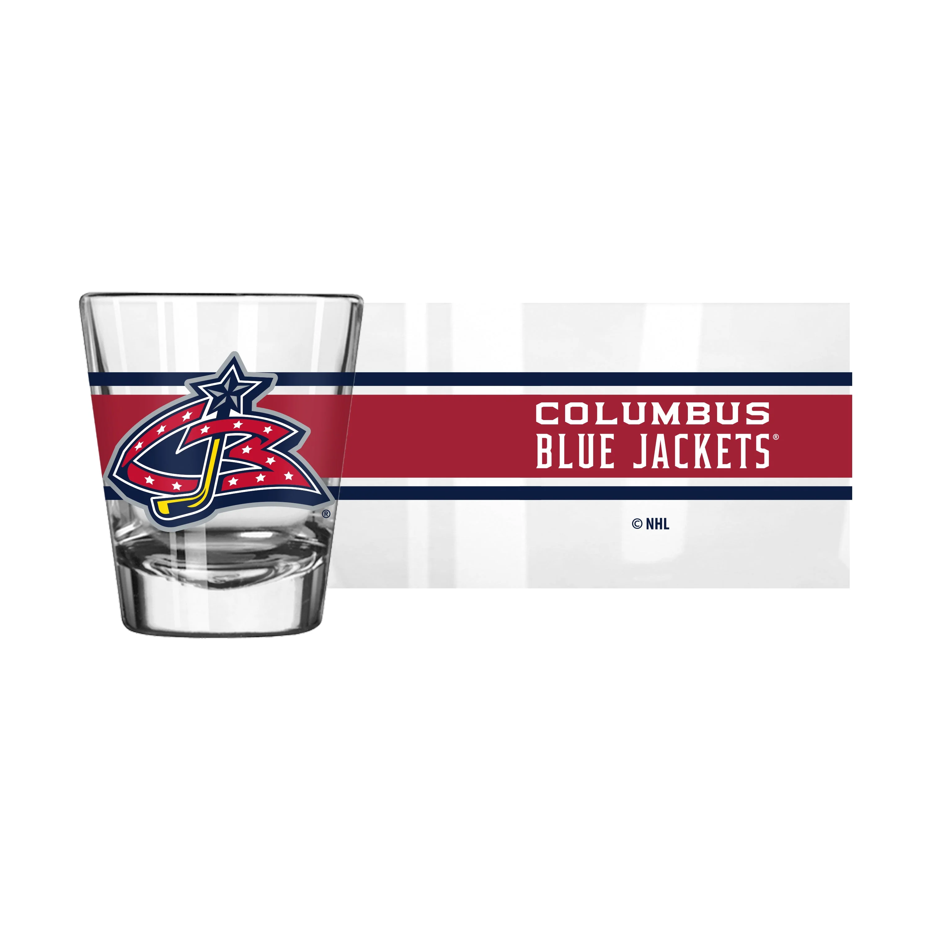 Columbus Blue Jackets Throwback 2oz Stripe Shot Glass - Image 2