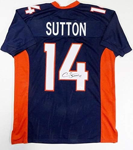 Courtland Sutton Autographed Blue Pro Style Jersey- JSA W Auth *4 - Image 4