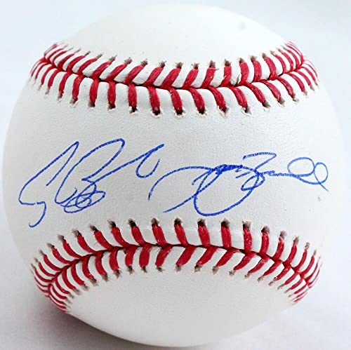 Craig Biggio/Jeff Bagwell Autographed Rawlings OML Baseball-TriStar Auth Blue