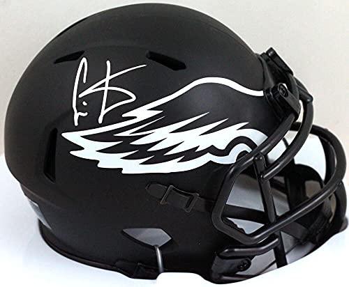 Cris Carter Autographed Eagles Eclipse Speed Mini Helmet- JSA W Silver