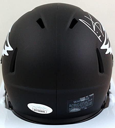Cris Carter Autographed Eagles Eclipse Speed Mini Helmet- JSA W Silver - Image 2