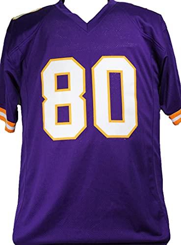Cris Carter Autographed Purple Pro Style Jersey w/HOF- JSA W Black - Image 2
