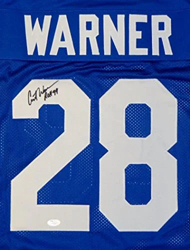 Curt Warner Autographed Blue Pro Style Jersey W/ ROH- JSA W Authenticated - Image 2