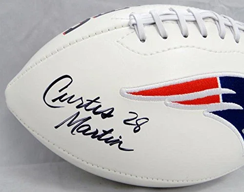 Curtis Martin Autographed New England Patriots Logo Football- JSA Witnessed Auth - Image 2