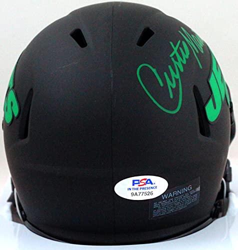 Curtis Martin Autographed NY Jets Eclipse Mini Helmet- PSA/DNA Green - Image 2