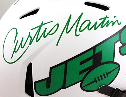 Curtis Martin Signed NY Jets F/S Lunar Authentic Helmet- PSA/DNA Green - Image 5