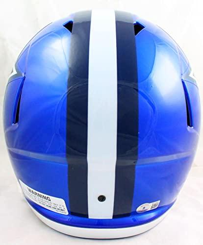 Dak Prescott Autographed Dallas Cowboys F/S Flash Speed Helmet-Beckett W Hologram White - Image 3