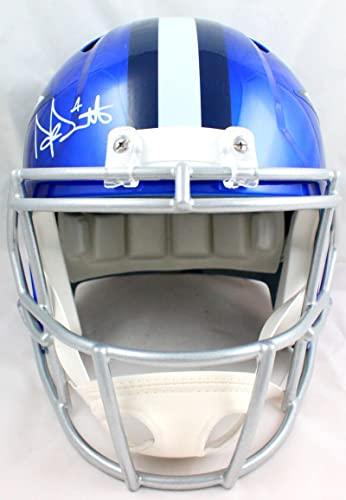 Dak Prescott Autographed Dallas Cowboys F/S Flash Speed Helmet-Beckett W Hologram White - Image 4