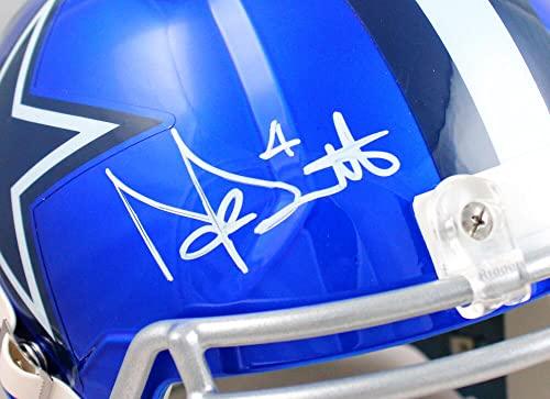Dak Prescott Autographed Dallas Cowboys F/S Flash Speed Helmet-Beckett W Hologram White - Image 5