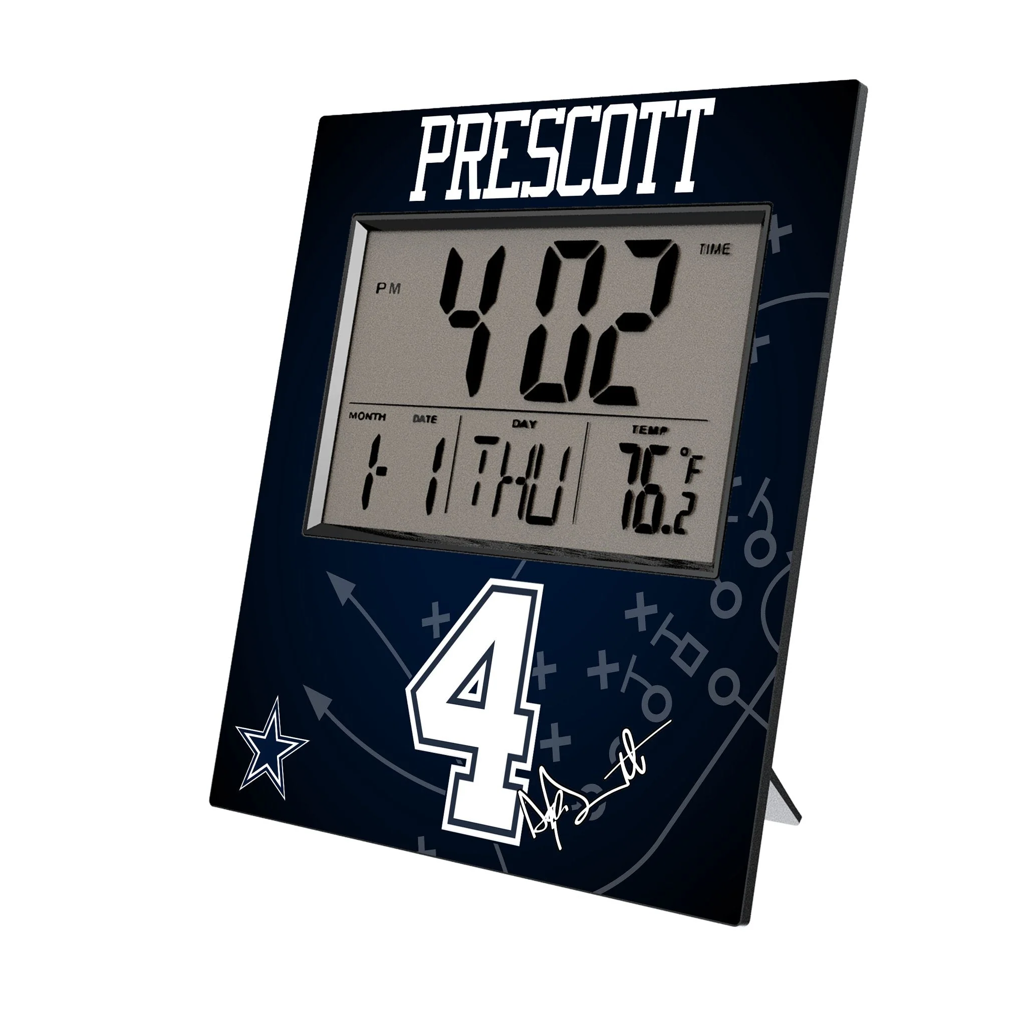 Dak Prescott Dallas Cowboys 4 Game Tactic Wall Clock