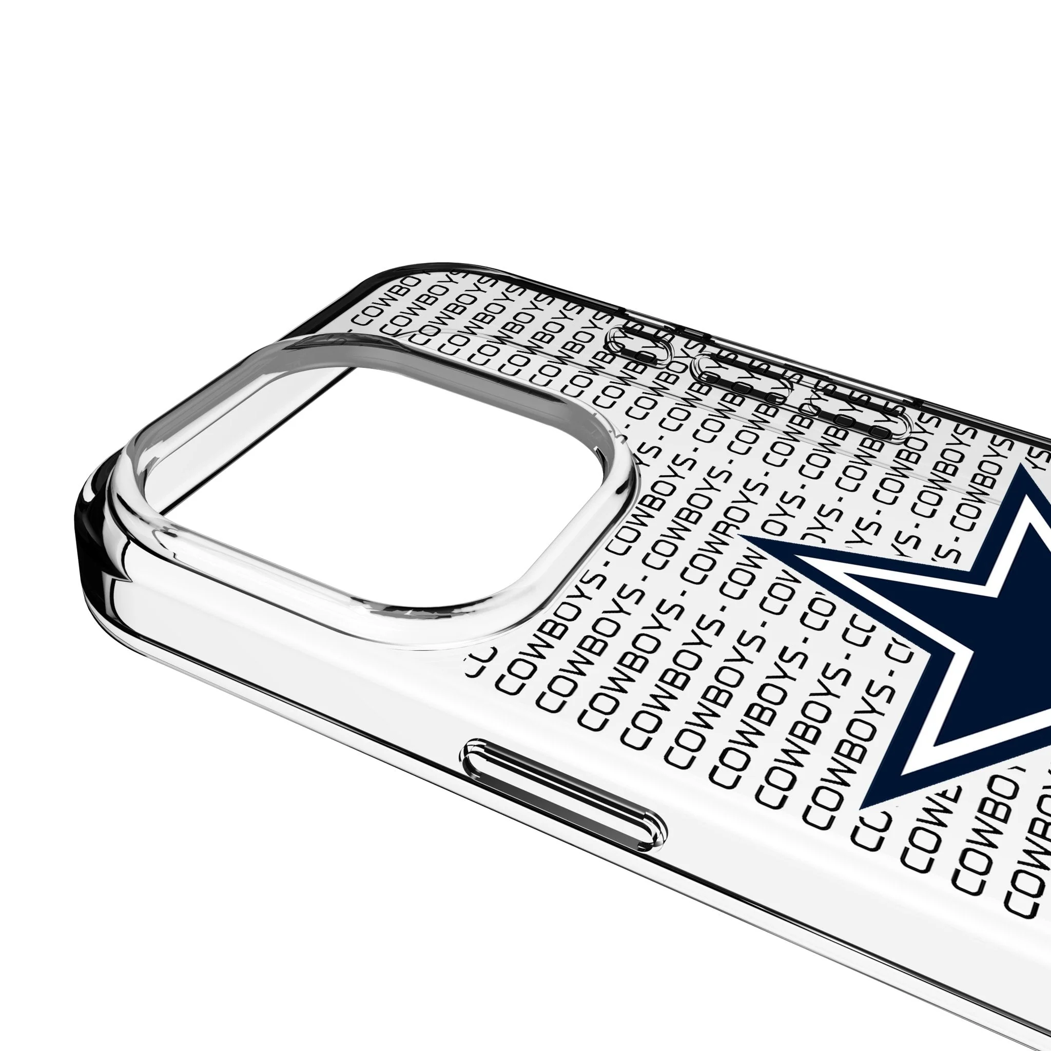 Dallas Cowboys Text Backdrop Clear Phone Case for Apple iPhone - Image 3
