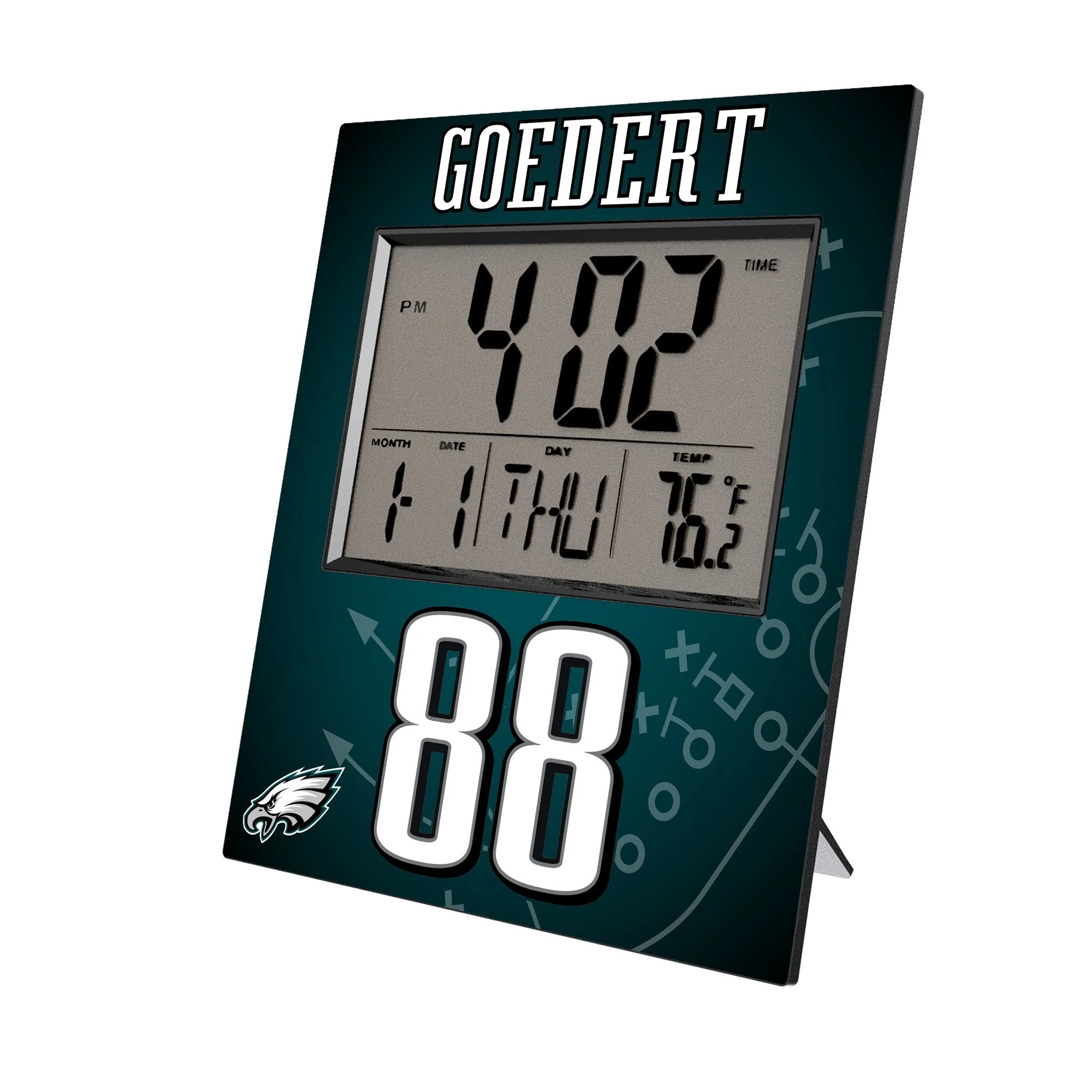 Dallas Goedert Philadelphia Eagles 88 Game Tactic Wall Clock