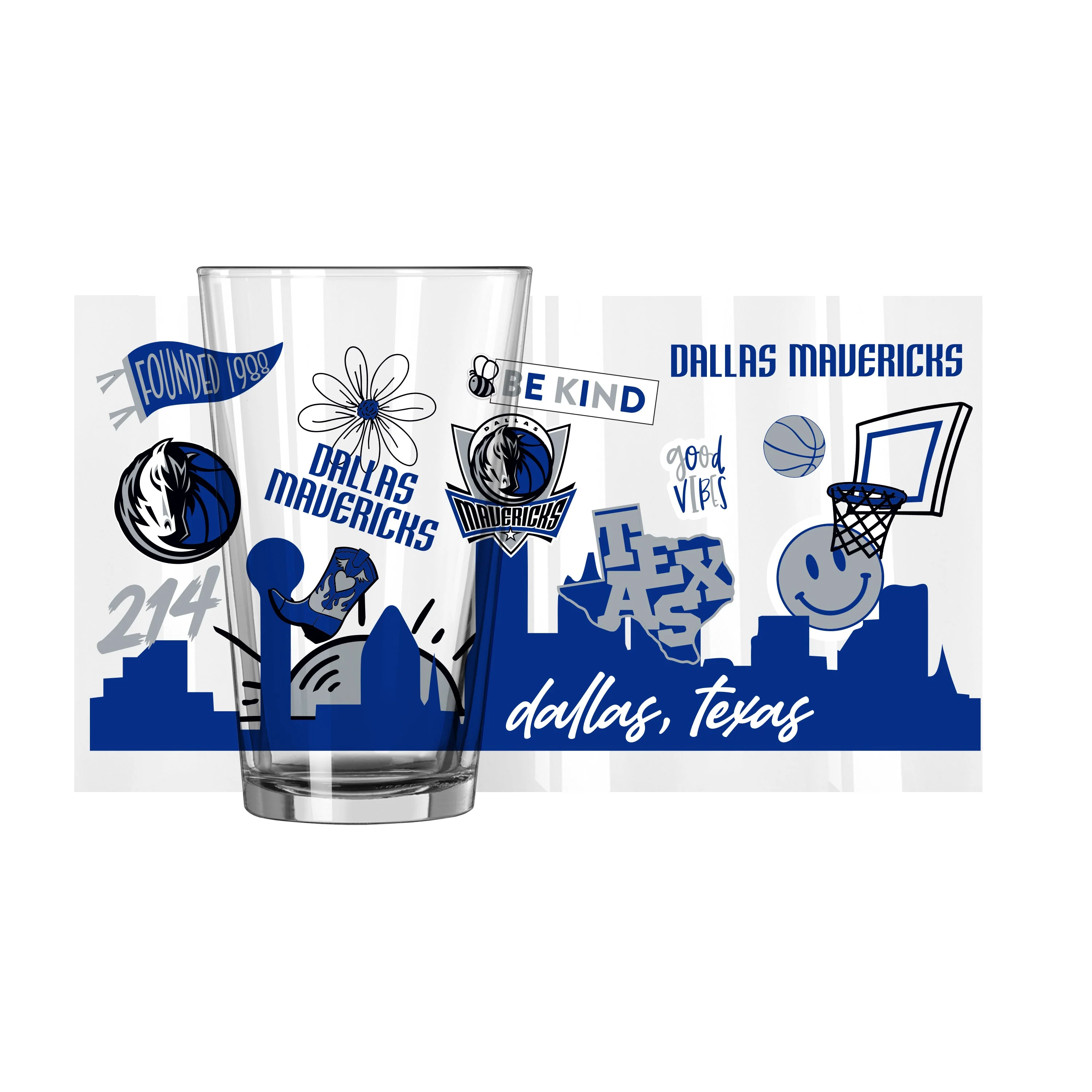 Dallas Mavericks 16oz Native Pint Glass - Image 2