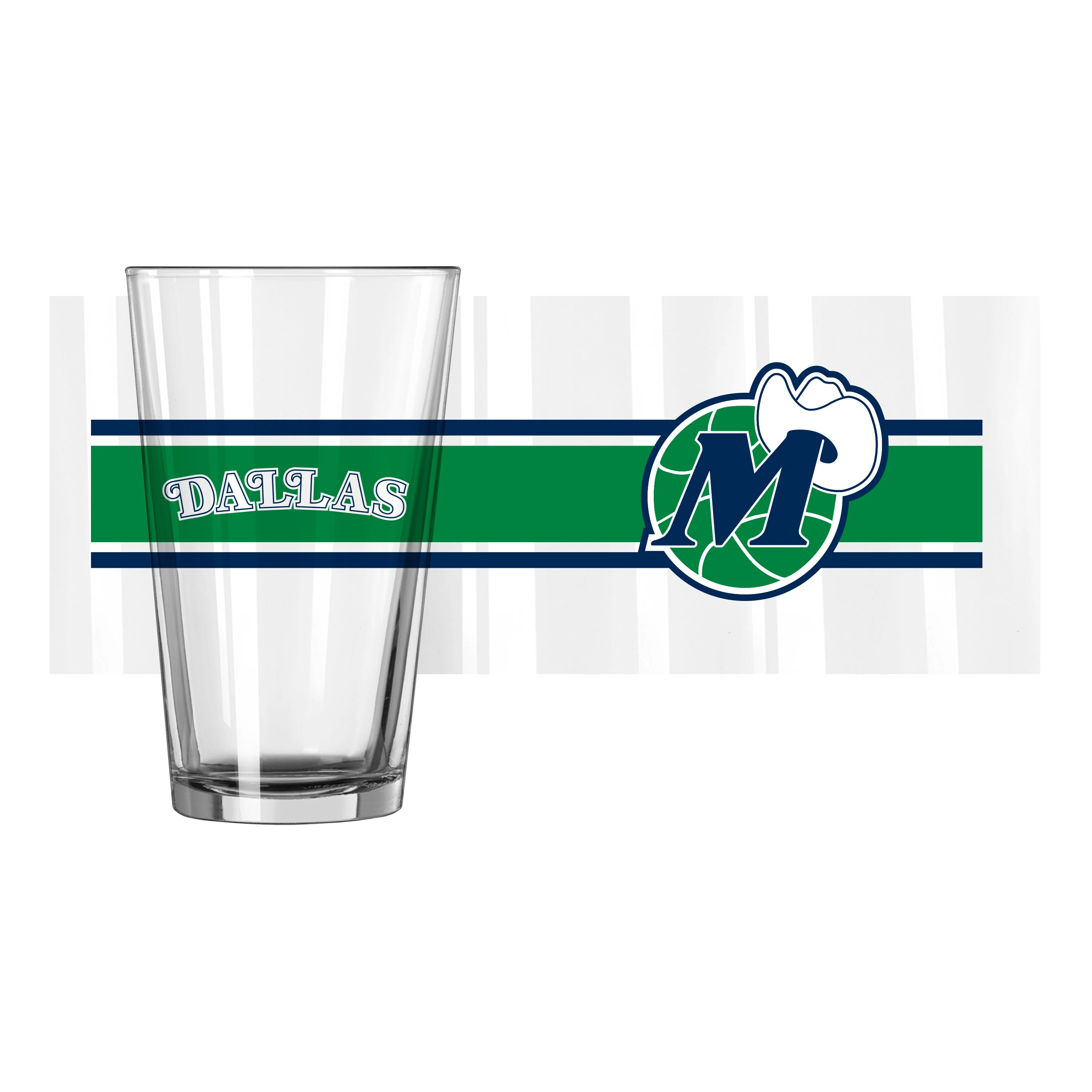 Dallas Mavericks 16oz Vintage Stripe Pint Glass - Image 2